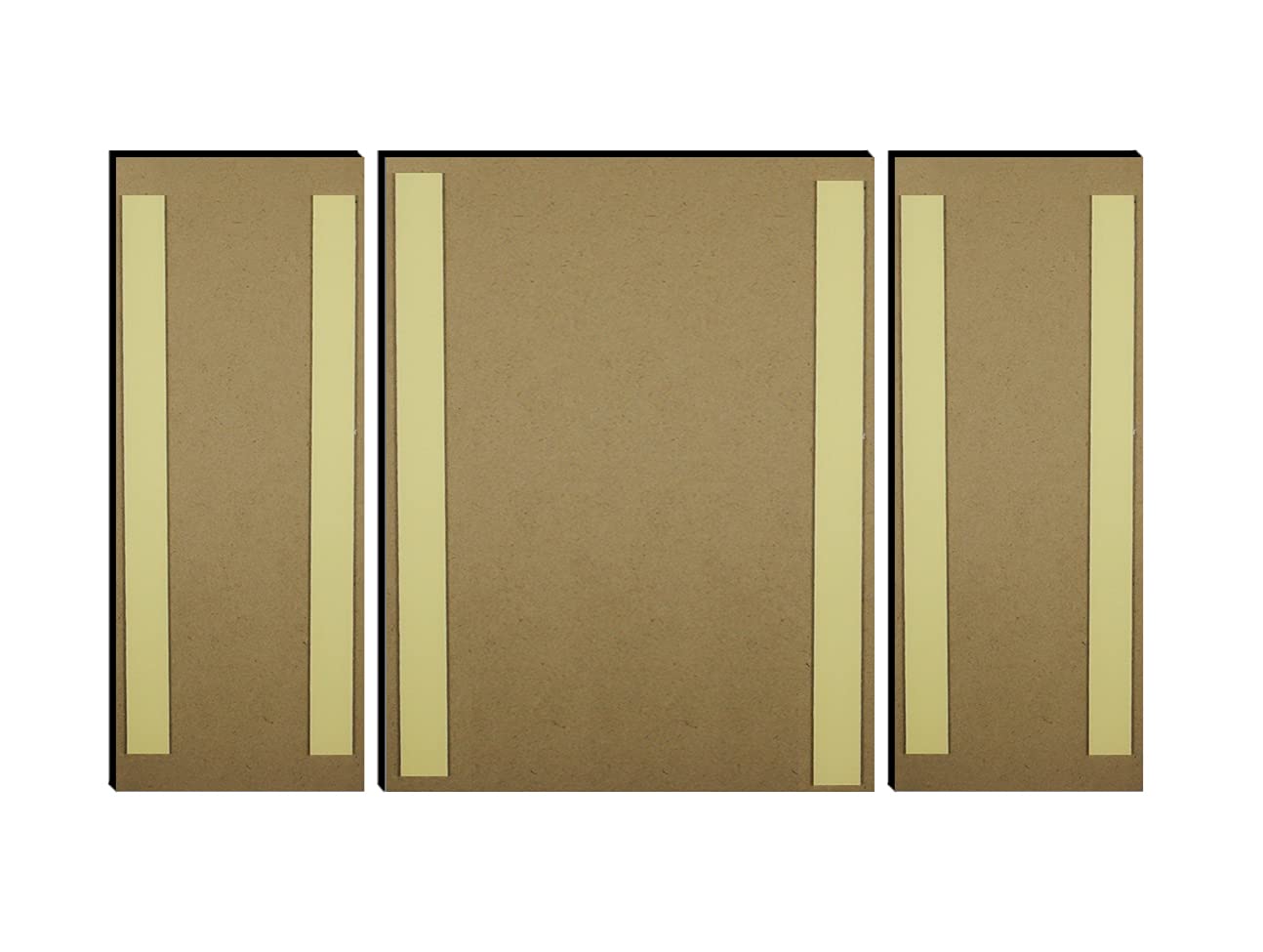 Indianara Set Of 3 Colourful Flowers Mdf Art Painting (3058Fl) Without Glass 4.5 X 12, 9 X 12, 4.5 X 12 Inch